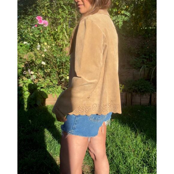 Vintage Suede Cutout Jacket — French Boheme Festival Layer (Fits S/M) - Picture 4 of 9